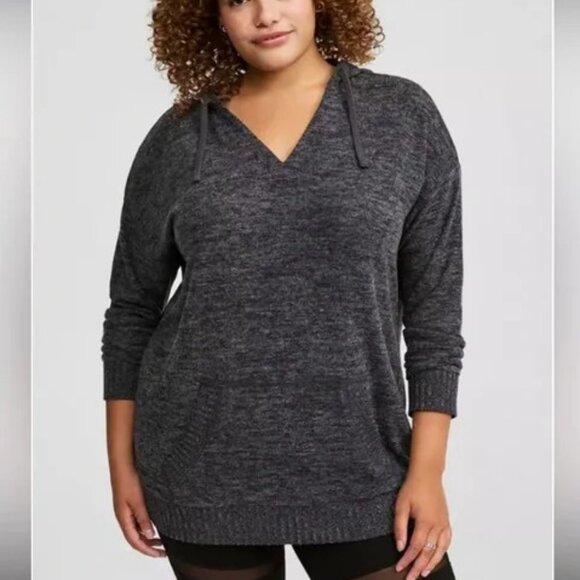 torrid Tops - Torrid 3 Super Soft Plush Tunic Hoodie Sweatshirt Pullover Gray size 3X